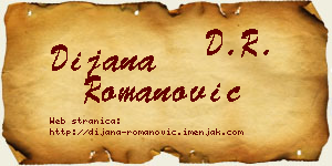 Dijana Romanović vizit kartica